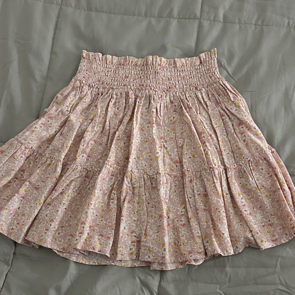 Wild Fable Floral A-Line Skirt in Pink and Yellow